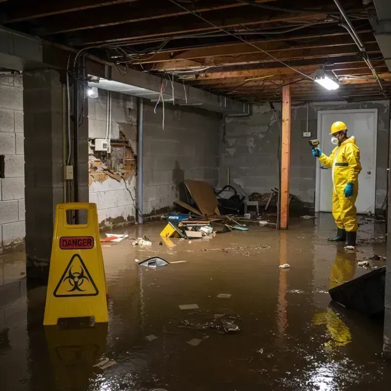 Flooded Basement Electrical Hazard in Grafton, WI Property